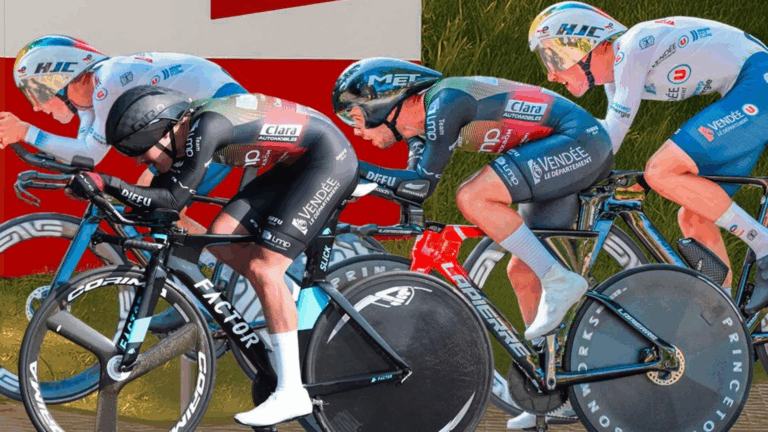 Championnats de France 2025. Contre-la-montre. Les quatre représentants vendéens : Lucas Menanteau, Benjamin Marais, Alexandre Blanchard et Adrien Billet