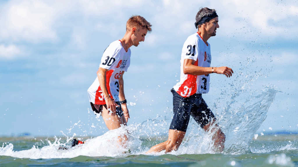 Harry louradour et Brice Daubord. 1 et 3 de l'édition 37 de la course de As. Foulées du Gois.
