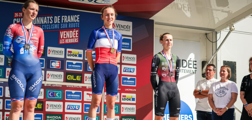 Noémie Abgrall. Troisième contre-la-montre. Championnat de France 2025 aux Herbiers.