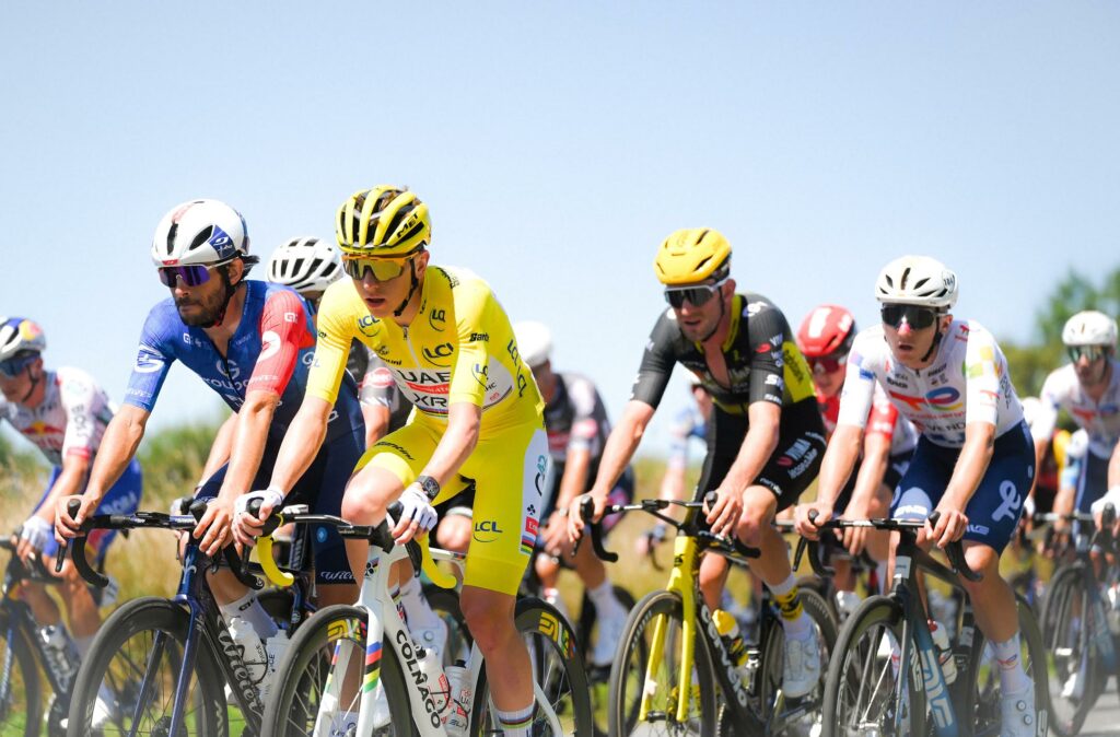 Tadej Pogačar. Maillot jaune TDF après la 14e étape.