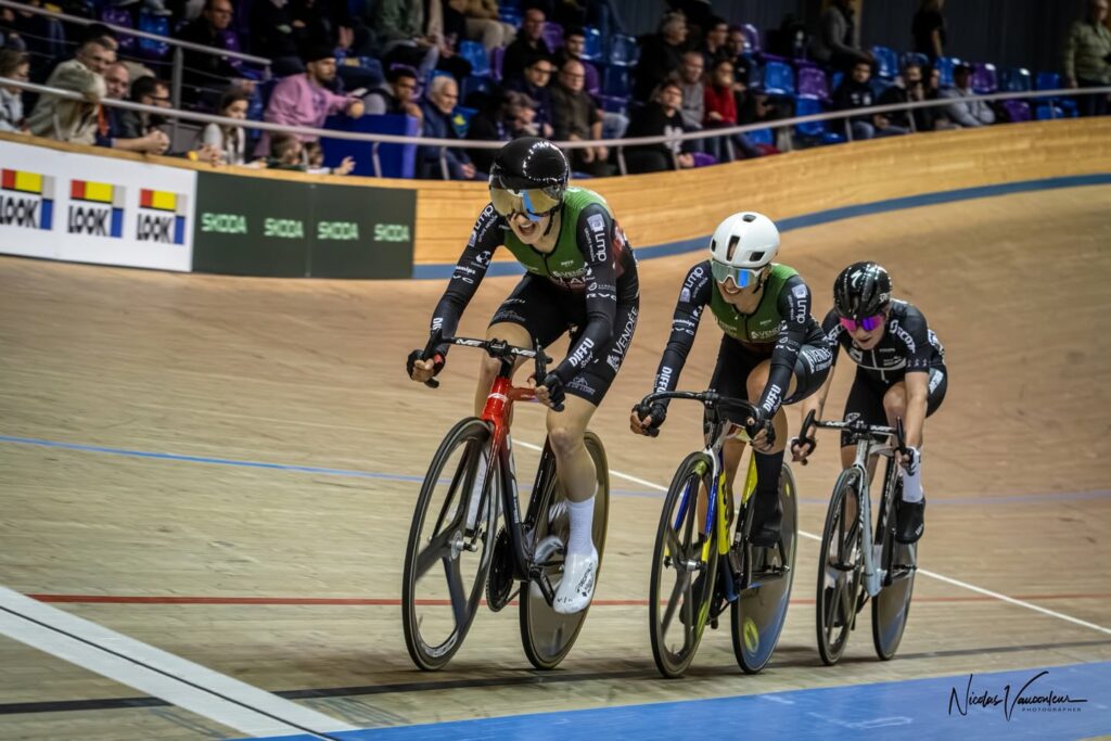 Cyclisme sur piste. Championnats de France. Océane Goergen et Flavie Boulais.